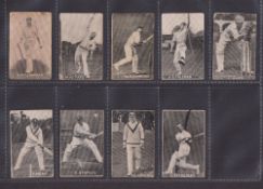 Trade cards, Cricket, W C Douglass (Australian issue) Cricket season 1928/29, 9 cards numbers 1,