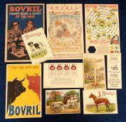 Trade issues, Bovril, a selection of 10 non-insert items inc. Bovril World Clock (mechanical), '