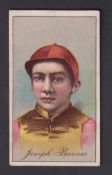 Cigarette card, USA, Buchner, Jockeys, type card 'M' size, Joseph Barnes (sl foxing to back, gd) (