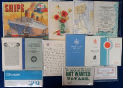 Shipping, 200+ items of ephemera from assorted shipping lines to include Shaw Savill, P&O, Union-