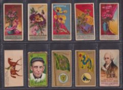 Cigarette cards, USA, 24 type cards including T205 Piedmont Baseball Beals Becker (poor / fair),