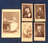 Tobacco Advertising, USA, Allen & Ginter, five photographic cards, 3 carte de visite style cards