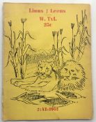 Rugby programme, Western Transvaal v British Lions, 2nd June 1962, Tour match programme (gd) (1)