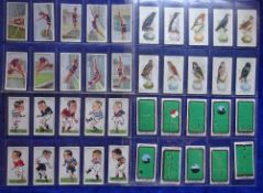 Cigarette cards, Ogden's 7 sets, Football Caricatures, Trick Billiards, British Birds & Their