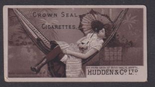 Cigarette card, Hudden & Co Ltd, Beauties, Crown Seal, type card, ref H221 picture ref no 18 (very