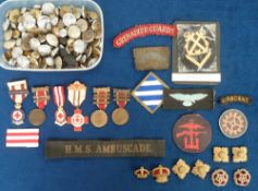 Badges and Buttons, a collection of approx. 190 badges and buttons to include military, Police, Fire