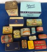 Advertising, Player's, a collection of 16 tins, various sizes, all issued by Players, various brands