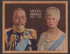 Trade silk, Sunday Chronicle, Royalty, premium issue, Portrait of King George V & Queen Mary,