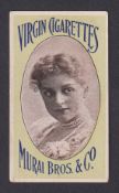 Cigarette card, Japan, Murai Bros, Beauties (plain back), type card, portrait in oval, Virgin