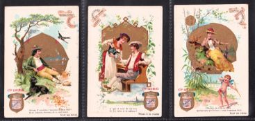 Trade cards, Liebig, S333 Songs VI French Language version (set 6 cards) (1 card back damage, 3