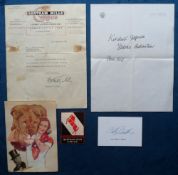 Autographs, Entrepreneurs, Bertram Mills (1873-1938) British circus owner, 2 signed items to