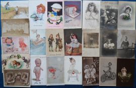 Postcards, Children, a selection of approx. 160 cards to include artist drawn, RPs, printed,
