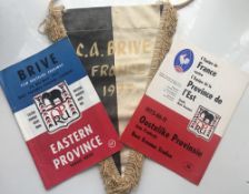 Rugby memorabilia, French Tours to South Africa, 1973 & 1975. A trio of items consisting of a 1973