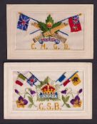 Postcards, Silks, 2 Canadian Regimental embroidered silk cards, inc. C.M.G.D (Canadian Machine Gun