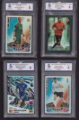 Trade cards, Football, 20 cards, all professionally graded and slabbed by Majesty Grading Company.