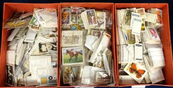 Cigarette cards, Collection of cards loose in 3 shoe box sized file boxes, many issuers noted