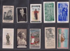 Trade cards, 10 types including Rothwell Types of British Soldiers, J A Dunn, Actresses FROGA,