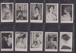 Cigarette cards, Germany, Jasmatzi, Beauties, black halftones, plain backs, 10 different (gd)
