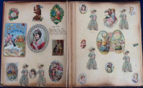 Victorian Scrap Books, 4 albums containing approx. 200 pages in total of scraps, advertisements