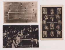 Football postcards, Burnley FC, three different photographic postcards from the FA Cup Final 1913-