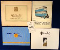 Motoring, Daimler, a collection of 5 items to comprise Daimler Fifteen 2 1/2 Litre brochure (vg),