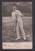 Cricket postcard, K.S. Ranjitsinhi, b/w printed card from the Wrench Series, No 1380, postally
