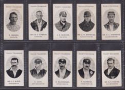 Cigarette Cards, Taddy, County Cricketers, 10 cards various counties Warwickshire (1),