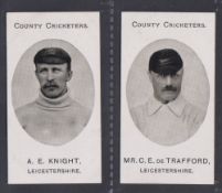 Cigarette cards, Taddy, County Cricketers, two cards, A.E. Knight & Mr C.E. De Trafford both
