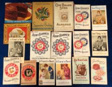 Trade issues, Church & Dwight, a collection of 19 booklets, inc. recipes, almanac's, for 1910,