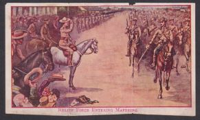 Cigarette card, Turkish Monopoly Cigarettes Co Ltd, Boer War Scenes, 'X' size, folder, 'Relief Force