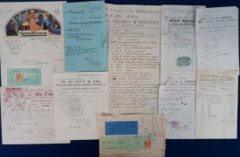 Ephemera, Bill Heads, approx. 65 ,mainly Victorian, bill heads, many pictorial to include