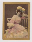 Cigarette card, T E Yeomans, Beauties, 'M' size, Ref H284 card no 2 (gd)