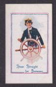 Cigarette card, T. Spalton, Army Pictures, Cartoons etc, type card, 'Steer Straight for Germany' (
