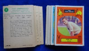 Trade cards, Cricket, A&BC Gum, Cricketers 1961 test series (set 48 cards) 90x64mm (gd)