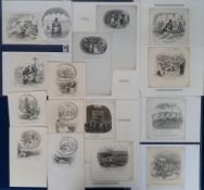 Ephemera, Rock & Co of London engravings, 17 1850s comic images to include 'Papa having a 'bracer'