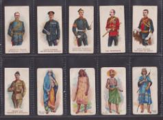Cigarette cards, F J Smith, 13 earlier type cards, Boer War series coloured (6), Races of Mankind (