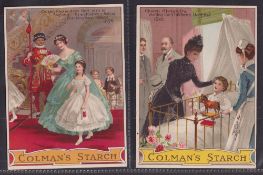 Trade cards, Colman's Starch, Queen Alexandra, 4 large paper cards, measuring approx. 100mm x 135mm,