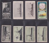Cigarette cards, 8 Military type cards, Lambert & Butler Admirals Viking back, Cope Chinese