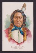 Cigarette card, USA, Monarch Tobacco Works, American Indian Chiefs, 'X' size, type card, Black Hawk,