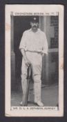 Cigarette card, Gabriel, Cricketers Series, type card, no 17 Mr. D.L.A. Jephson, Surrey (edge