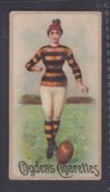 Cigarette card, Ogden's, Cricket & Football Women (Cox back black) type card, lady Rugby player in