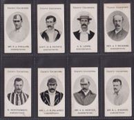 Cigarette cards, Taddy County Cricketers, 8 cards, all Somersetshire players, Phillips, Poyntz,