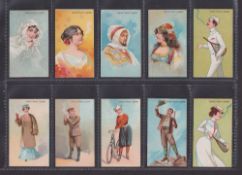 Cigarette cards, Germany, Laferme, Types of Smokers, unnumbered, printed backs, 24 different (gd)