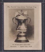 Trade card, Football, W M Tattersall's Sausages, type card, Blackburn Rovers 1928 FA Cup Winners 8.5