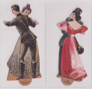 Cigarette cards, USA, Mayo, National Dances, (die-cut), 2 cards, no 1 German, & no 2 German (gd) (