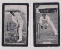 Cigarette cards, Smith's, Champions of Sport (Blue back), Cricket, two cards, Hon. F.S. Jackson & J.