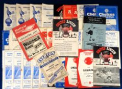 Football programmes, 1950's selection, 35+, including Everton v Huddersfield 50/1 (sof), Sheffield