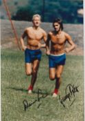 Football autographs, George Best & Denis Law, Manchester United, 8 x 12
