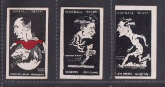 Trade cards, Football, Barratt, Football Stars 1930, 3 cards all with Xmas Club clause on back, Owen