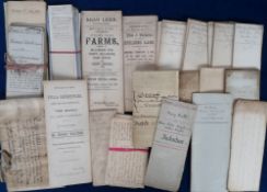 Deeds, Documents and Indentures, Staffordshire, 91 mixed vellum and paper documents 1647 and 1740-